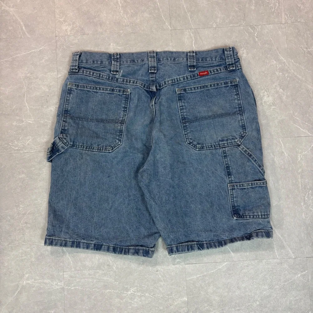 Wrangler Mens Carpenter Denim Shorts Light Wash Blue Workwear 64WC6AI Size 34